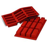 SF026 Molde de Silicona- 12 cavidades con Forma Rectangular- Color Terracota